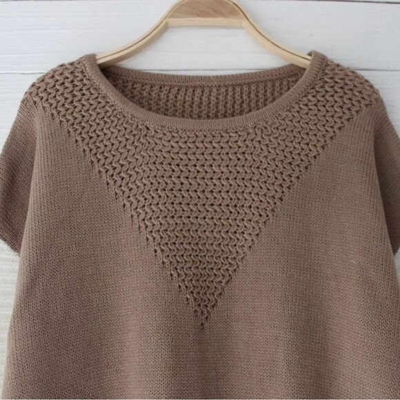 Women’s Chevron Pattern Crewneck Long Sleeve Knitted Pullover Sweater Size L NWT - Picture 4 of 7